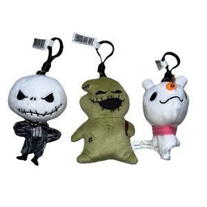 NWT Nightmare Before Christmas Plush Bag Clip Lot Of 3 Jack Oogie Zero